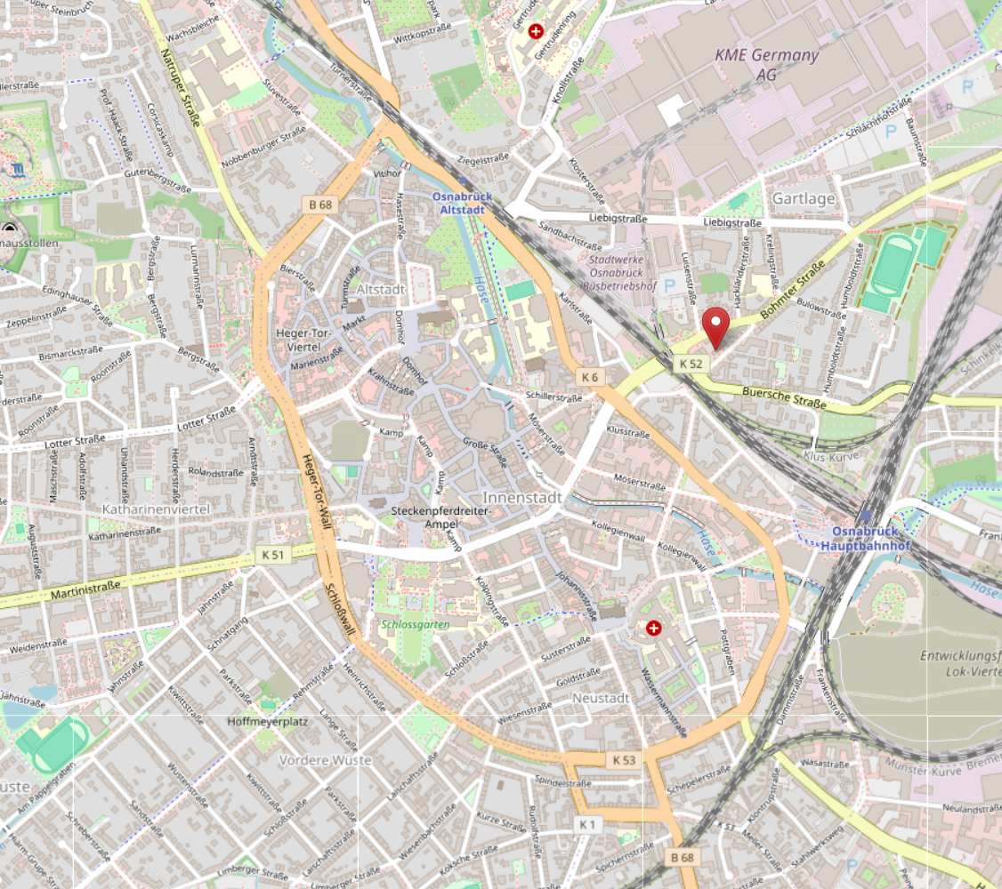 Anfahrtskarte Osnabrück